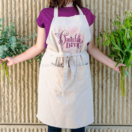 Dahlia Diva - Organic Cotton Gardening Apron