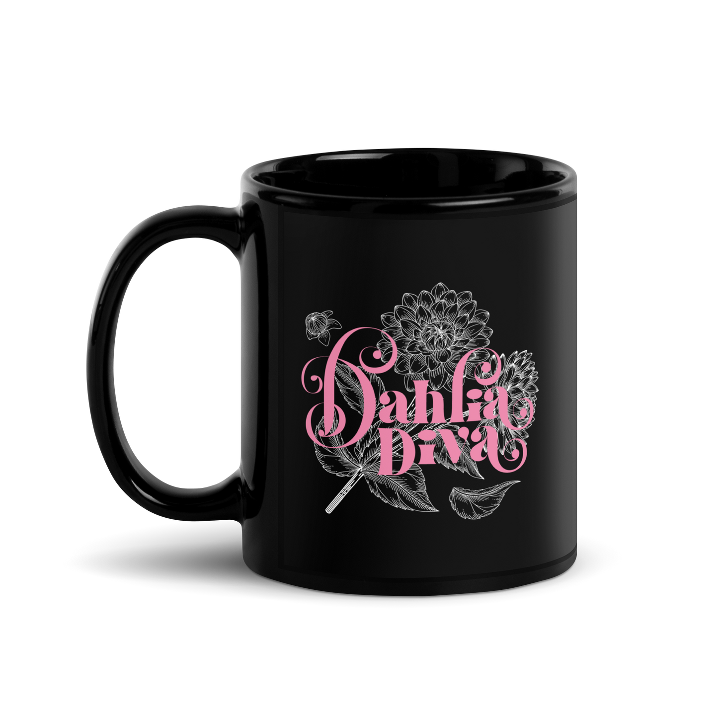 Dahlia Diva - Black Glossy Mug