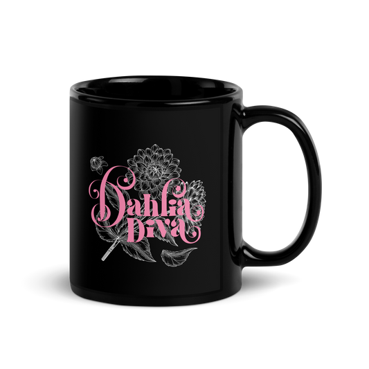 Dahlia Diva - Black Glossy Mug