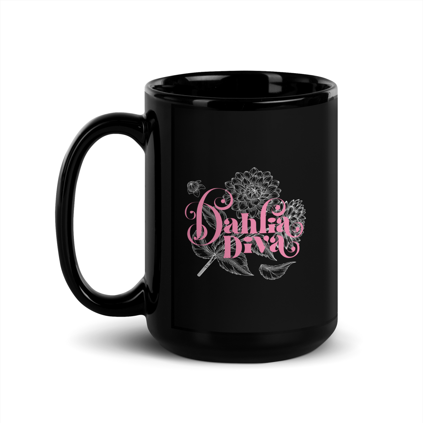 Dahlia Diva - Black Glossy Mug