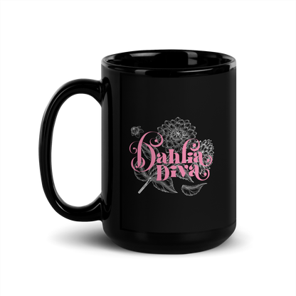 Dahlia Diva - Black Glossy Mug