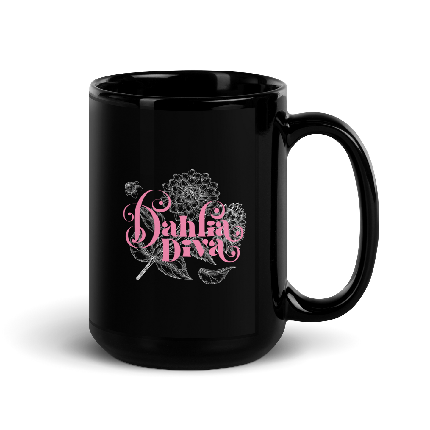 Dahlia Diva - Black Glossy Mug