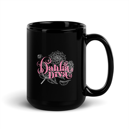 Dahlia Diva - Black Glossy Mug